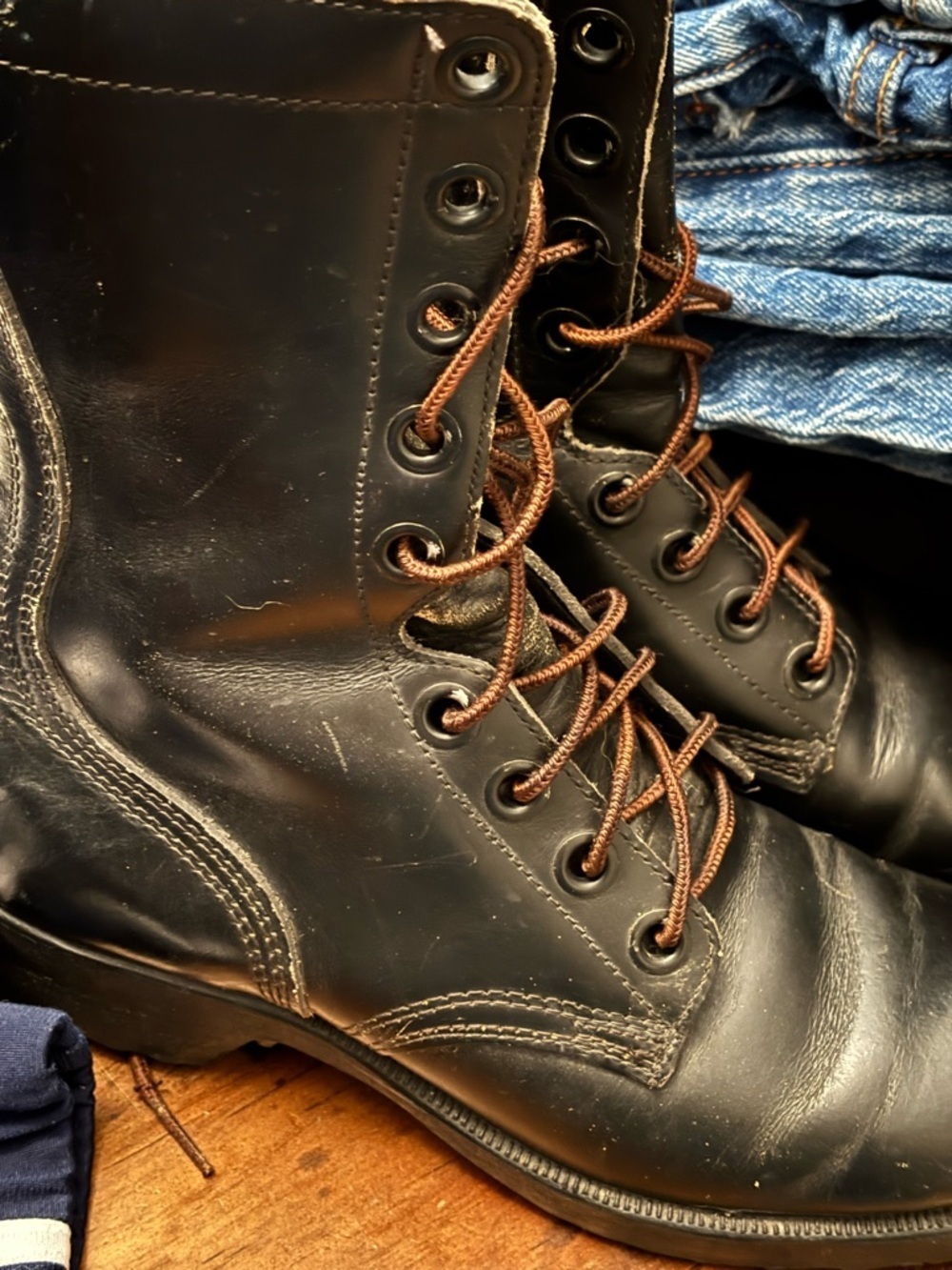 Vintage Ro-Search military Leather Lace-Up Combat Boots 4.5M /6.5W - Picture 3 of 10